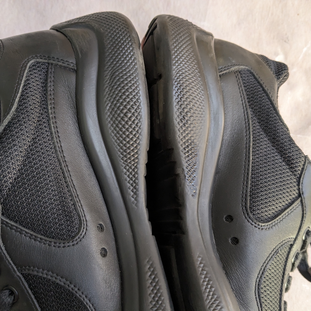 Prada America's Cup Sneakers Black Red Men 10.5 Leather - Picture 13 of 16